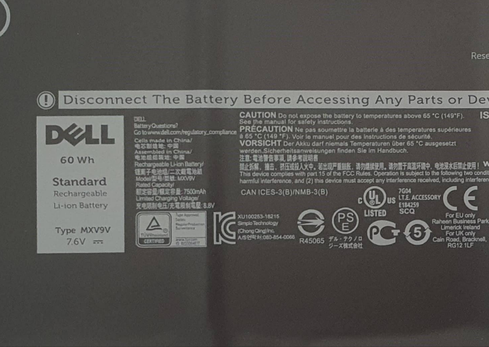 New oem replacement battery Dell Latitude 5300 7300 7400 4 Cell 60Wh laptop battery MXV9V 5VC2M N2K62