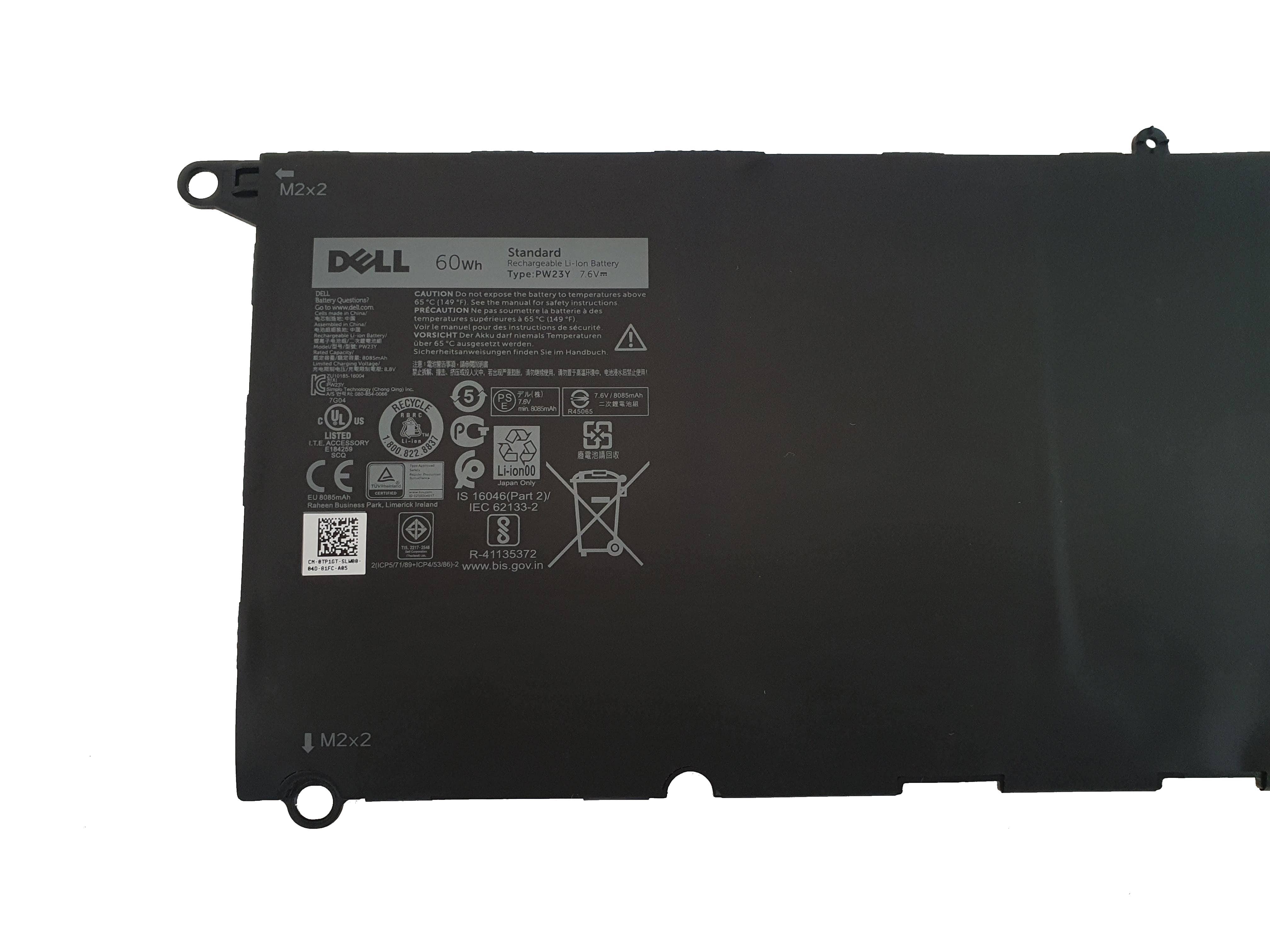 Genuine Dell XPS 13 9360 Laptop Battery 60Whr 4 Cell PW23Y TP1GT RNP72 –  Black Cat PC - Providing Dell Parts Since 1998